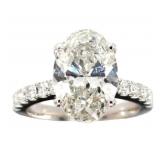 14kt Gold 5.10 ct VS Oval Lab Diamond Ring