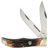 Rough Ryder RR1804 Folding Hunter Brown Stag Knife