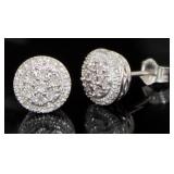 Brilliant Natural Diamond Halo Stud Earrings