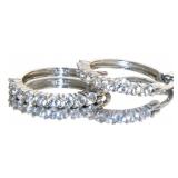 Brilliant 3.00 ct White Sapphire Hoop Earrings