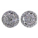 10kt Gold 1.00 ct VS Lab Diamond Halo Earrings