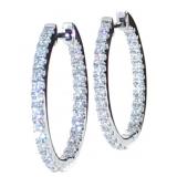 10kt Gold 1.00 ct Lab DIamond Hoop Earrings