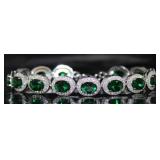 Elegant 24.50 ct Oval Emerald Tennis Bracelet