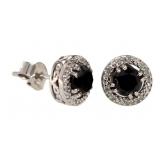 Round Brilliant 2.00 ct Black Diamond Stud Earring