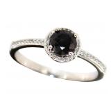 Round Brilliant 1.25 ct Black & White Diamond RIng