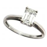 14kt Gold 1.00 ct Emerald Cut Lab Diamond Ring