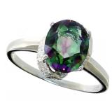 Oval 3.74 ct Mystic Topaz & Diamond Ring