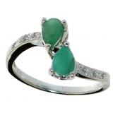 Natural Emerald & Diamond Designer Ring