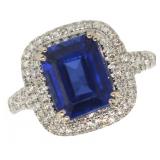 14k Gold 4.78 ct Sapphire & Diamond Ring