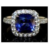 Cushion Cut 4.26 ct Sapphire Dinner Ring