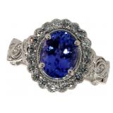 14k Gold 2.26 ct Tanzanite & Diamond Ring