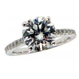 14k Gold 2.90 ct Round Brilliant Lab Diamond Ring