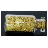 Glass Bottle Filled - Solid 24kt Gold Flakes