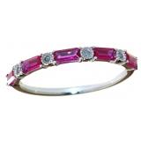 10kt Gold Elegant Baguette Ruby & Diamond Ring