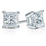 14kt Gold 2.20 ct Princess Cut Lab Diamond Studs