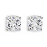 14kt Gold 2.25 ct Cushion Cut Lab Diamond Earrings