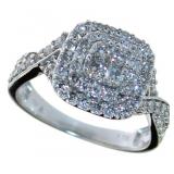 10kt Gold Cushion Cut 1.00 ct Natural Diamond Ring