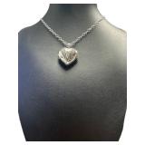 Natural Black Diamond "V" Initial Locket Necklace