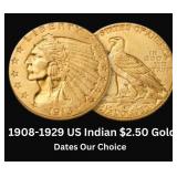 1908-1929 Indian Head $2.50 Gold Quarter Eagle