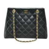 Chanel Matelasse Black Quilted Shoulder Bag