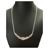 Two Tone Diamond Accented Evening Necklace