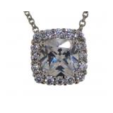 Cushion Cut 2.85 ct White Topaz Pendant