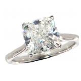 14k Gold 2.16 ct Cushion Lab Diamond Ring