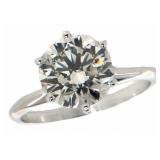 14k Gold 2.00 ct Round Ideal Cut Lab Diamond Ring