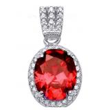 Oval 3.24 ct Ruby Designer Pendant