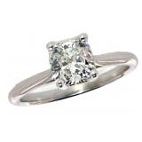 14kt Gold 1.54 ct Cushion Cut Lab Diamond Ring