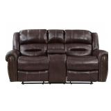 Home Elegance Reclining Glider Love Seat w/Console