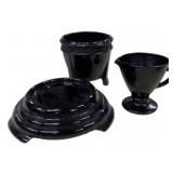 3 Pc Black Onyx Glass