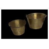 (2) Brass Buckets 12 ï¿½ & 14 ï¿½ Wide