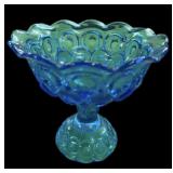 LE Smith Moon & Stars Blue Pedestal Bowl