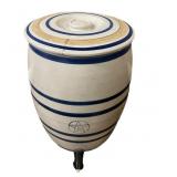 #5 Blue Striped Crock wï¿½ Lid