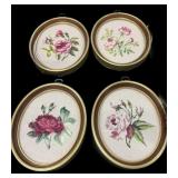 Vintage Set of (4) Framed Needlepoint