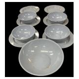 (11) Pc Grey Granite Plates, Bowls