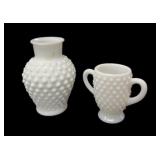 Milk Glass Hobnail Vases