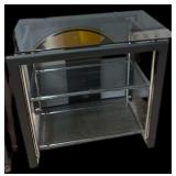 Glass Top TV Stand wï¿½ Shelving (Good Glass-Bad