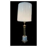 Heavy Brass & Marble Roman Column Lamp