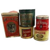 (5) Vintage Tobacco Tins