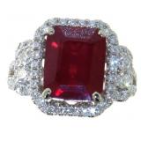 14kt Gold 7.57 ct Ruby & Diamond Ring