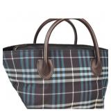 Burberry Nylon Nova Check Small Tote Bag