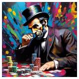 Lincoln Poker Face 1 Hand Signed by Charis