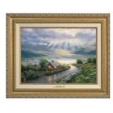 Emerald Isle Cottage Canvas Gold Frame by Kinkade