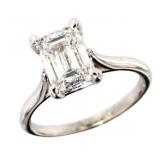 14kt Gold 2.38 ct Emerald Cut Lab Diamond Ring