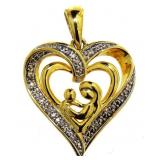 Madonna & Child Diamond Accented Pendant