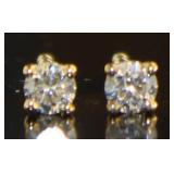 Round Brilliant 1/5 ct Lab Diamond Stud Earrings