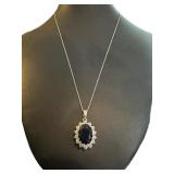 Oval 6.40 ct Imperial Sapphire Necklace