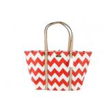 KATE SPADE Red & White Chevron Tote Bag